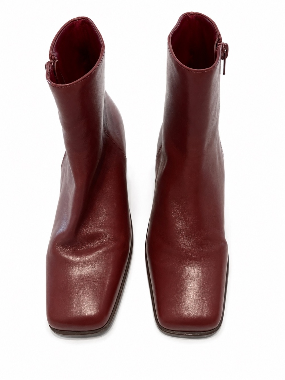 Gianni Bini Burgundy Square Toe Ankle Boots Women’s Size 8M Block Heel